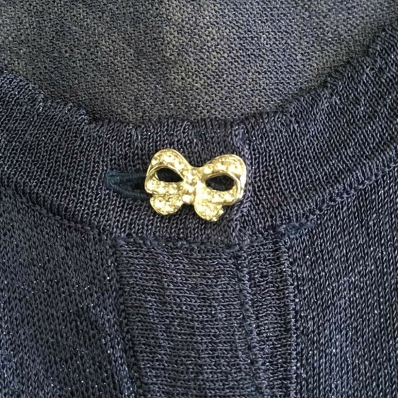 ALANNAH HILL Maybe Baby Blue Sparkly Bow Button Cardi Cropped Cardigan RRP$169 - Picture 4 of 8